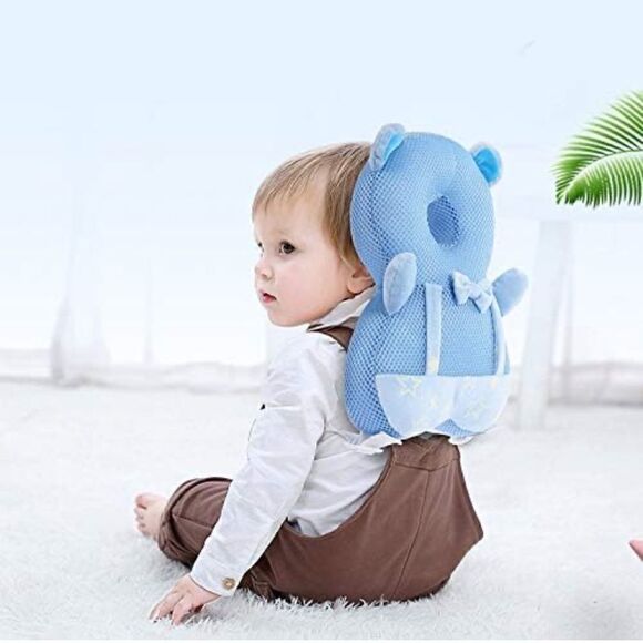 Baby Toddlers Protective Safety Head Cushion Pad - Blue Teddy Bear - Picture 1 of 4